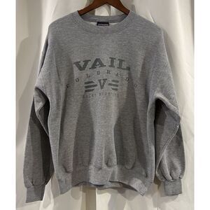 VTG 90s‎ JanSport Vail Colorado Sweatshirt Gray Fleece College USA Size Large